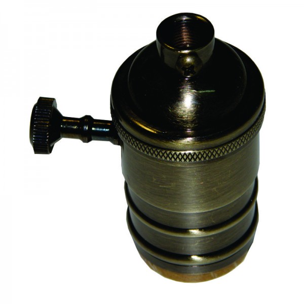 EL427915 | Vintage Brass lampholder E27 metallic turn switch | Gold patina