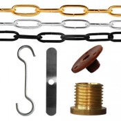 ■ Chain - ΜΕΤΑLIC HOOK FOR CEILING - ΒRASS CONTACTIONS - PLASTIC EQUIPMENT FOR LAMPHOLDER - SHEET OF METAL 