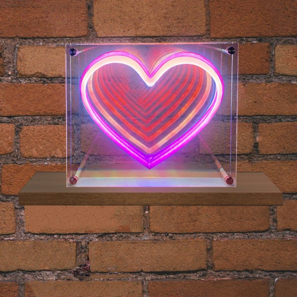 EL131211|NEON LED STRIPS HEART neon@transparent frame|USB ΚΑΛΩΔΙΟ 1mt|5V|300x50x200|{enjoysimplicity}™