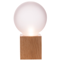 EL327112 | TABLE WOODEN CUBE WITH GLASS Φ80|ΒΑSE:58x58mm|White Cable + ΙΙ Plug + Switch|{enjoysimplicity}™