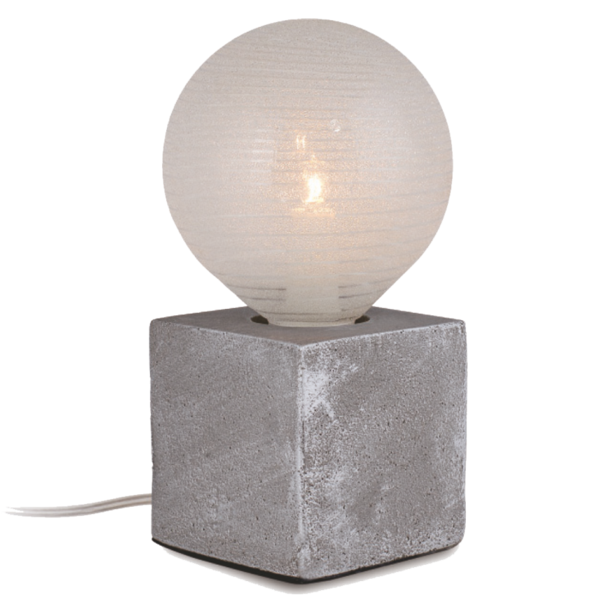 EL327107 | GREY CONCRETE CUBE 10x10x10cm WITH 1.8mt TRANSPARENT CABLE + II PLUG + SWITCH {enjoySimplicity}™