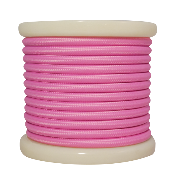 EL330025 | Textile Cable 2x0.75mm²- ρολό 10mt – Pink