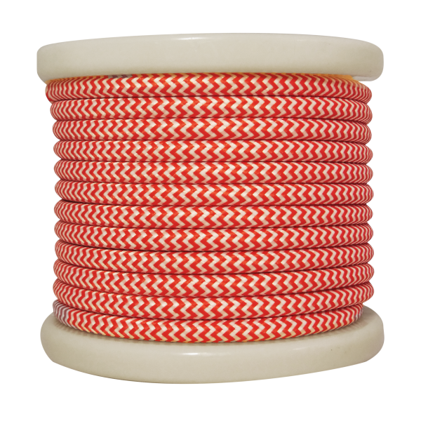 EL330029 |  Textile Cable 2x0.75mm²- ρολλό 10mt – Red and White