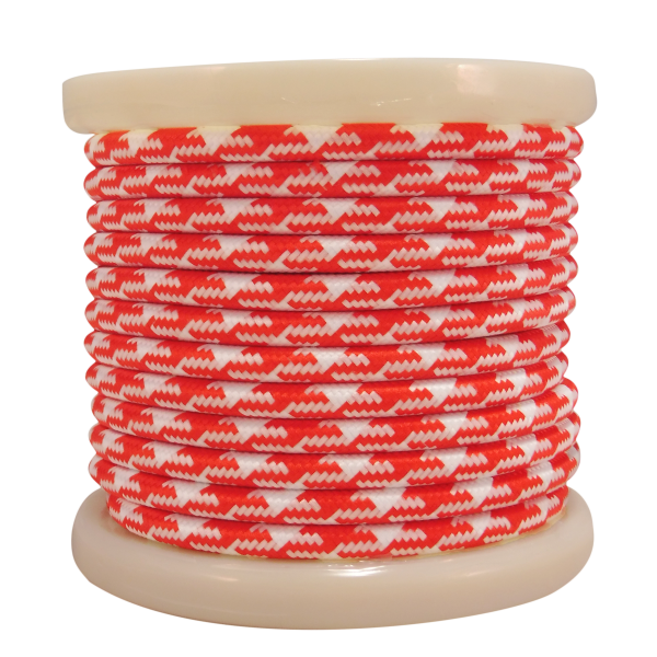 EL330037 |  Textile Cable 2x0.75mm²- ρολλό 10mt – Kόκκινο και Λευκό
